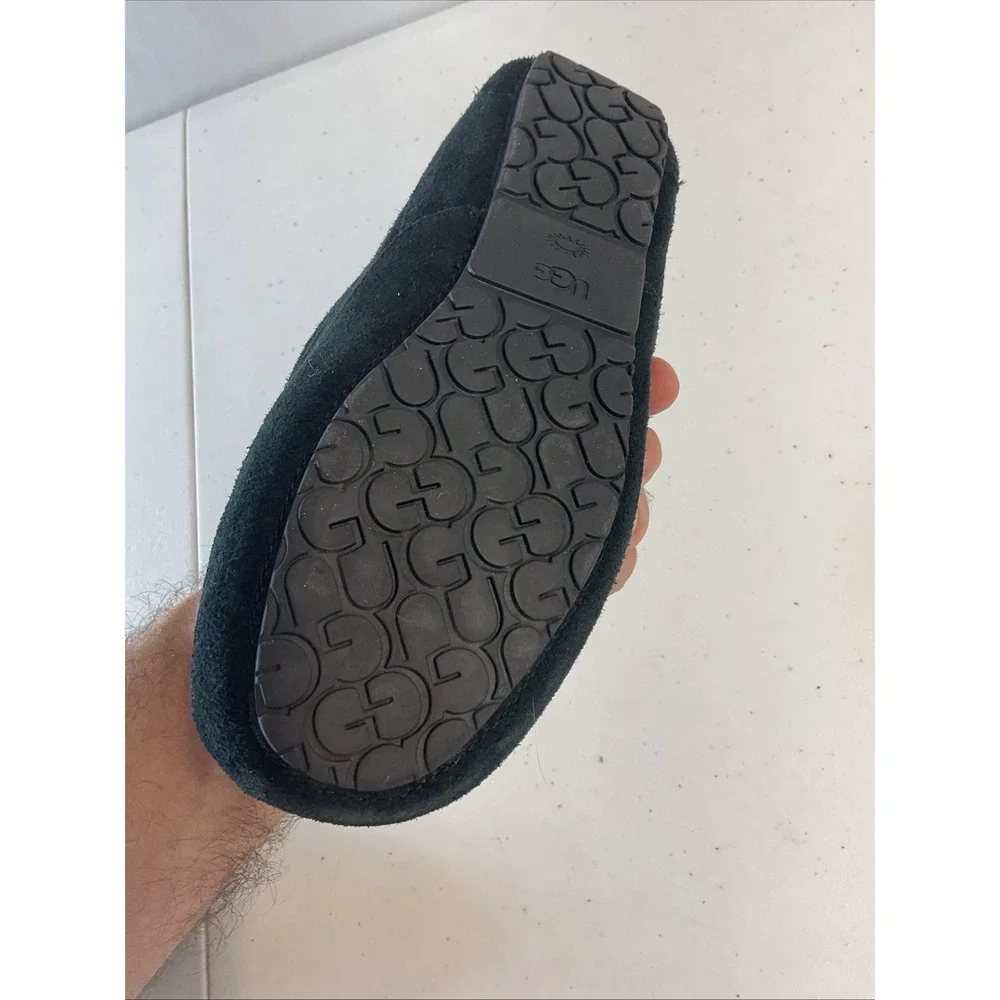 UGG Ansley Slipper Suede Kid Youth 3 BlackShearling Lining Slip‎ On Driver